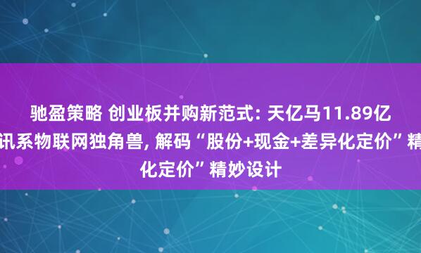 驰盈策略 创业板并购新范式: 天亿马11.89亿吞下腾讯系物联网独角兽, 解码“股份+现金+差异化定价”精妙设计